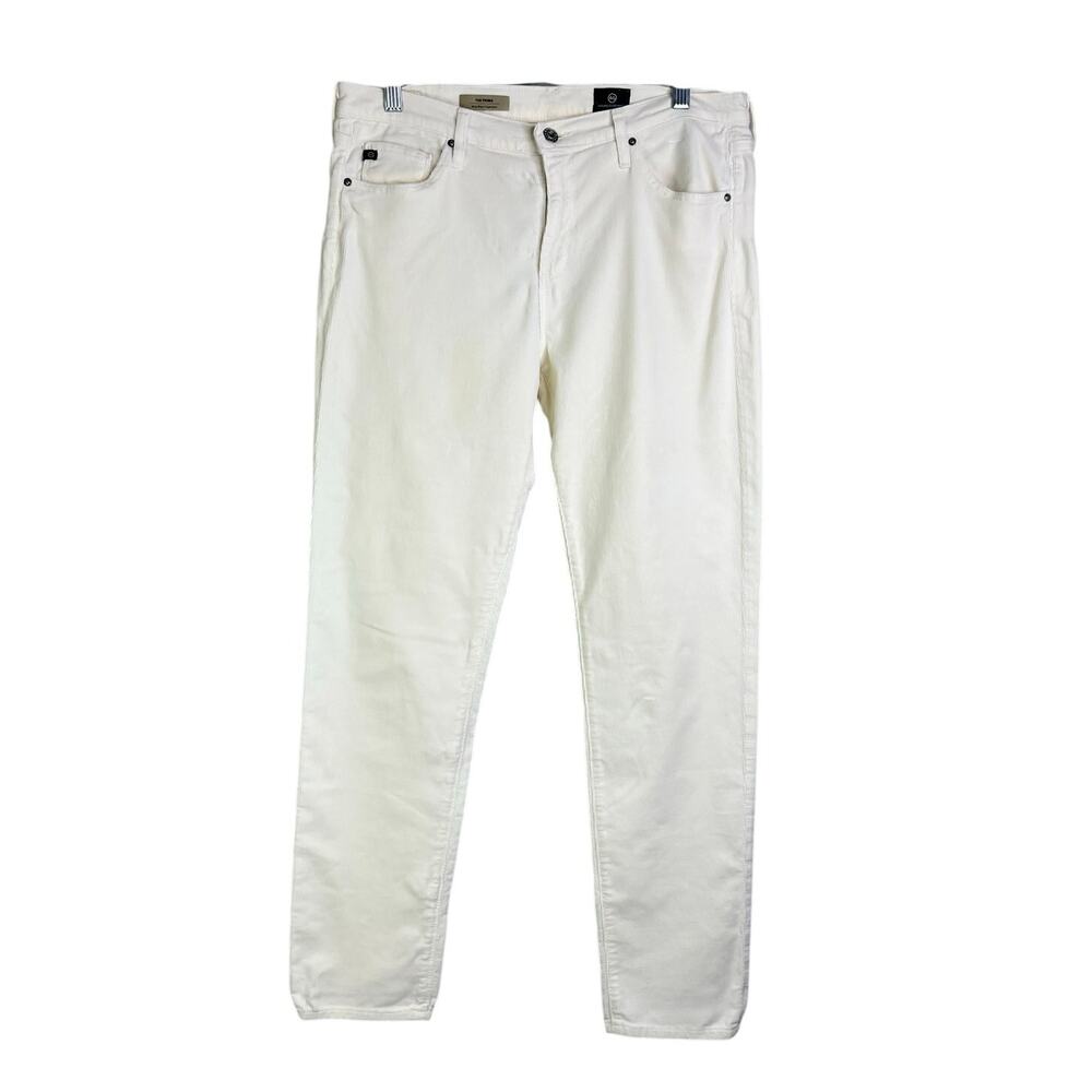 AG Adriano Goldschmied The Prima Mid-Rise Cigarette Jeans Women 32 White Classic